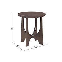 Brown Matte Round Accent Table