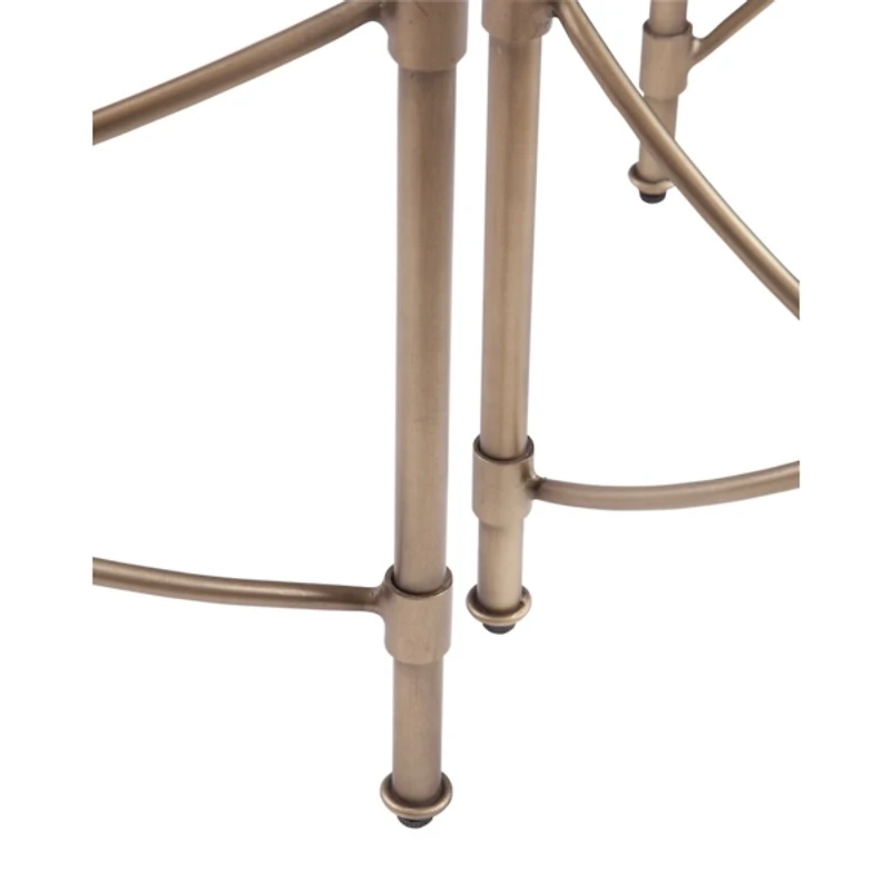 Gold Antique Nesting Coffee Tables, Set of 2