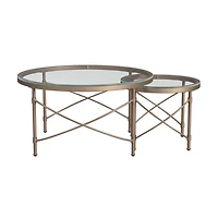 Gold Antique Nesting Coffee Tables, Set of 2