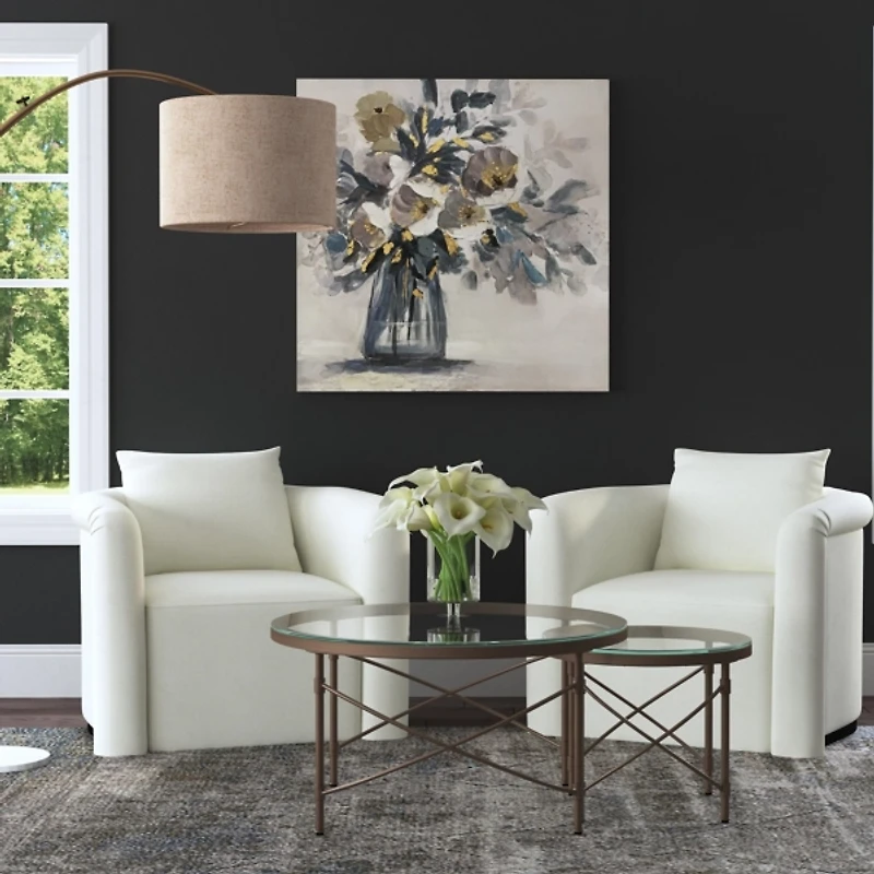 Gold Antique Nesting Coffee Tables, Set of 2