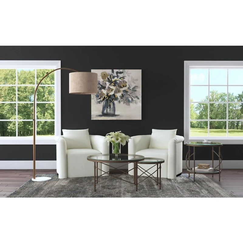 Gold Antique Nesting Coffee Tables, Set of 2