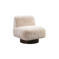 Beige Amaya Swivel Accent Chair