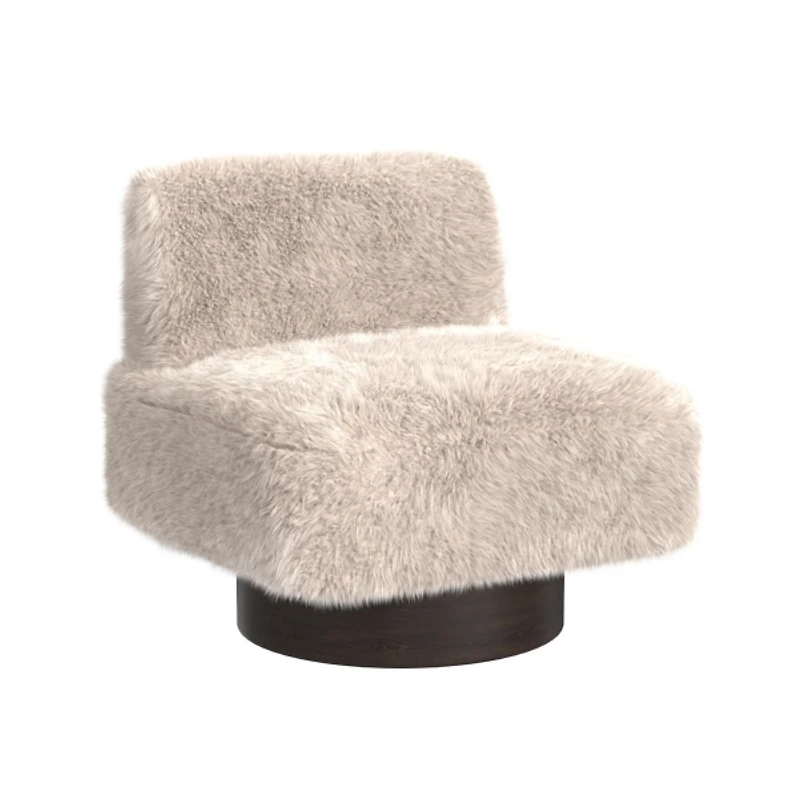 Beige Amaya Swivel Accent Chair