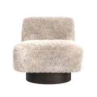 Beige Amaya Swivel Accent Chair
