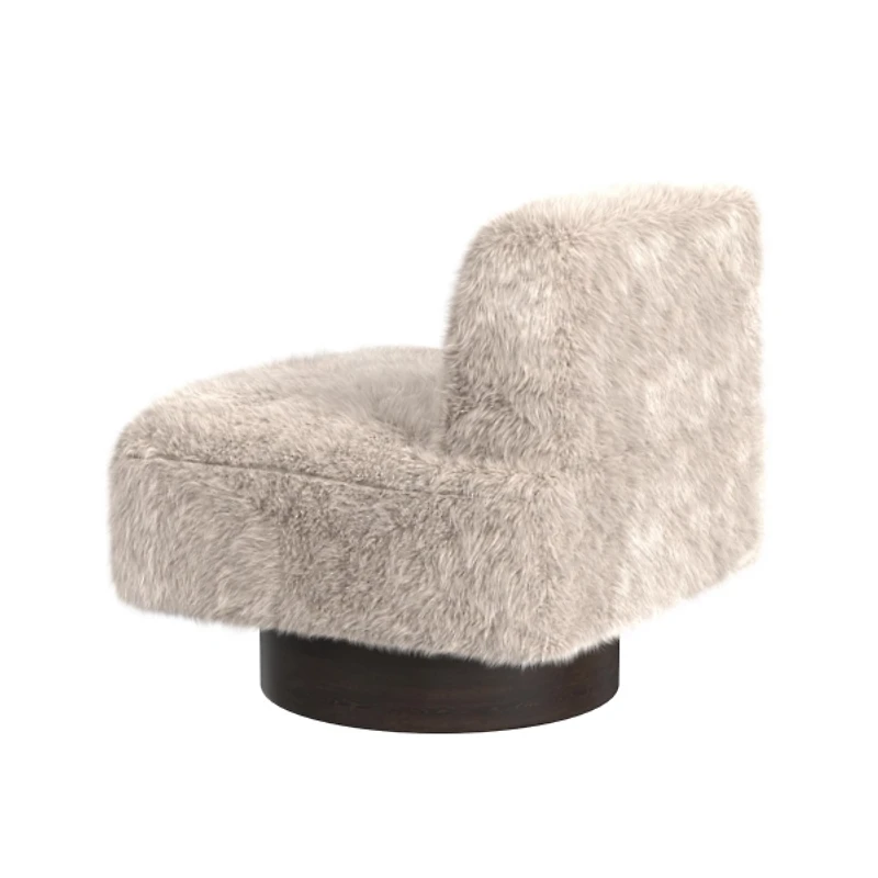 Beige Amaya Swivel Accent Chair