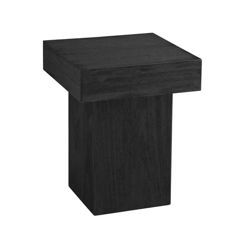 Black Square Padula Pedestal Accent Table