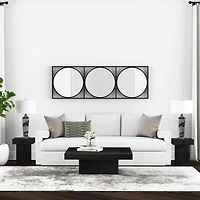 Black Square Padula Pedestal Accent Table