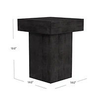 Black Square Padula Pedestal Accent Table