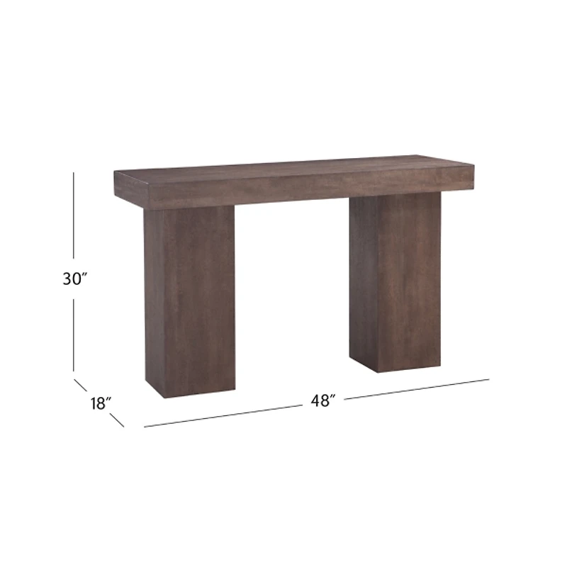 Brown Rectangle Padula Console Table