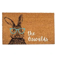 Easter Bunny Glasses Personalized Doormat