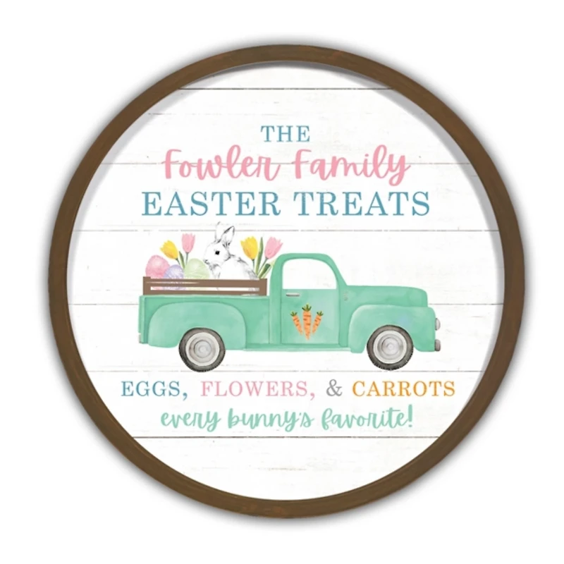 Easter Treats Truck Personalized Wall Plaque