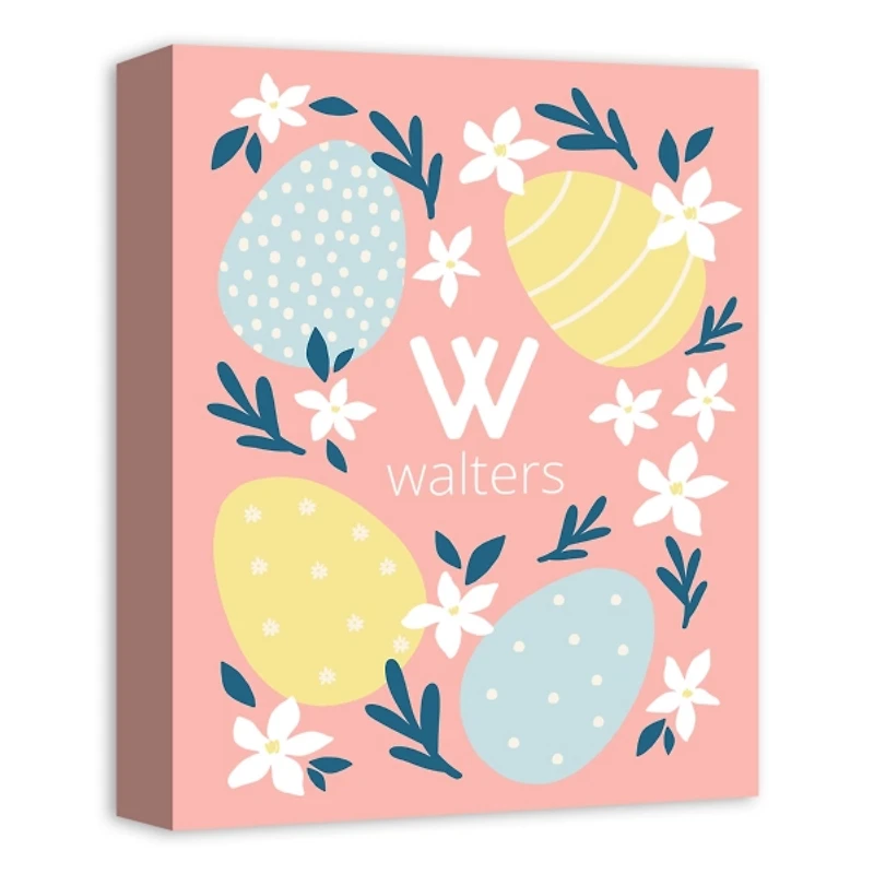 Easter Eggs Personalized Monogram Canvas Art Print