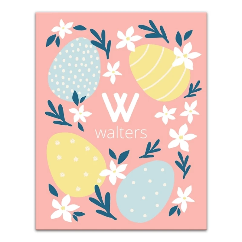 Easter Eggs Personalized Monogram Canvas Art Print