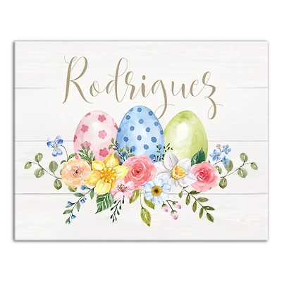 Colored Easter Eggs Personalized Canvas Art Print