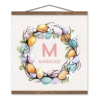 Egg Wreath Personalized Monogram Hanging Canvas