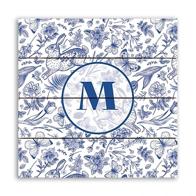 Navy Bunny Personalized Monogram Wall Plaque