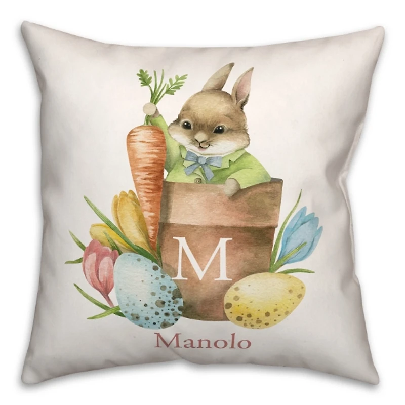 Personalized Garden Bunny Pillow