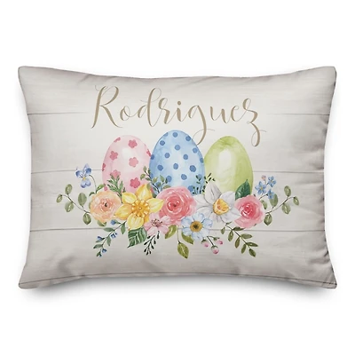 Personalized Watercolor Eggs Lumbar Pillow
