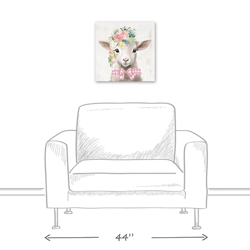 Floral Lamb Canvas Art Print
