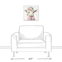 Floral Lamb Canvas Art Print