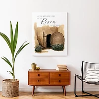 He is Risen Tomb Canvas Art Print