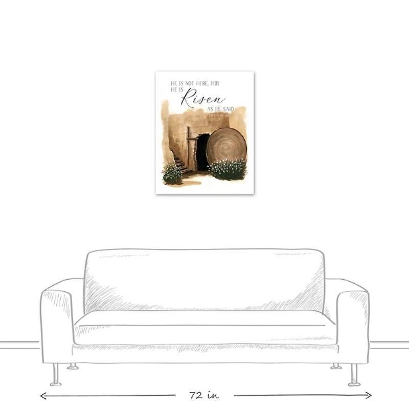 He is Risen Tomb Canvas Art Print