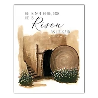 He is Risen Tomb Canvas Art Print