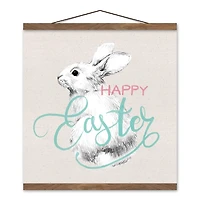 Happy Easter Sketch Bunny Hanging Canvas Art Print