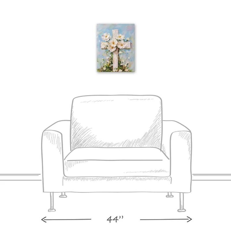 Pastel Painted Cross Canvas Art Print