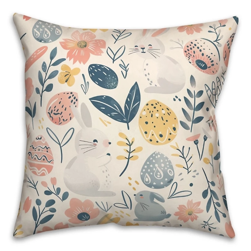 Easter Egg and Bunny Pattern Pillow