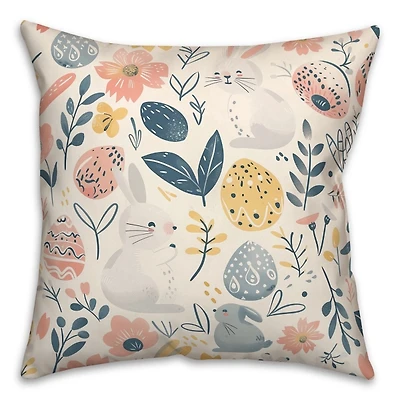 Easter Egg and Bunny Pattern Pillow