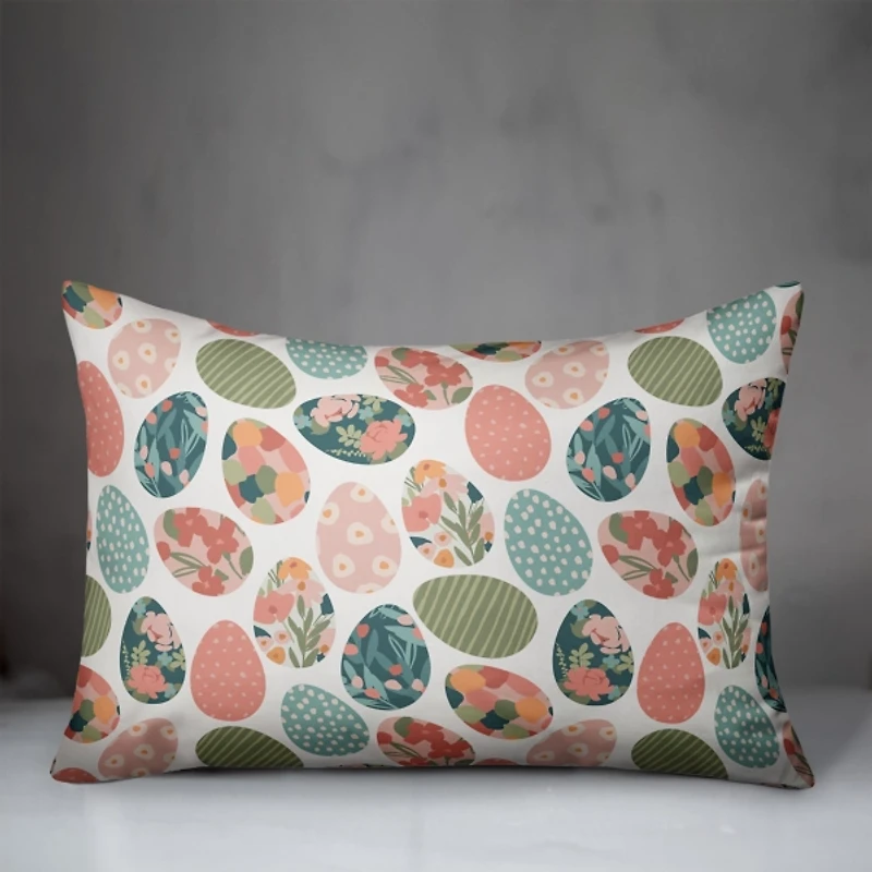 Patterned Easter Eggs Lumbar Pillow