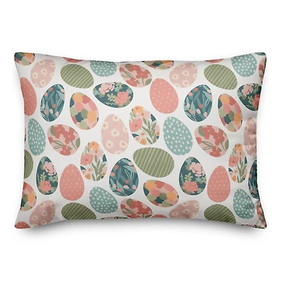 Patterned Easter Eggs Lumbar Pillow