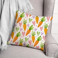 Carrots and Hearts Outdoor Pillow