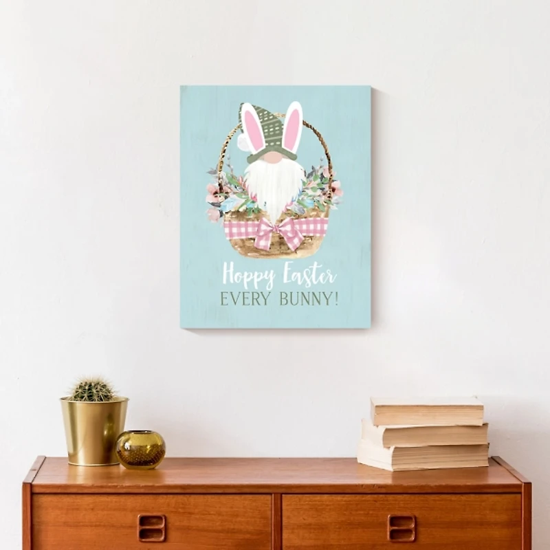 Hoppy Easter Every Bunny Gnome Canvas Art Print