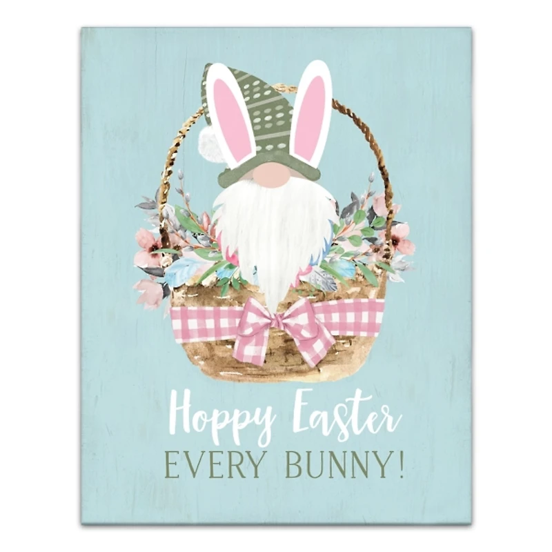 Hoppy Easter Every Bunny Gnome Canvas Art Print