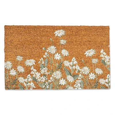 White Wildflowers Doormat