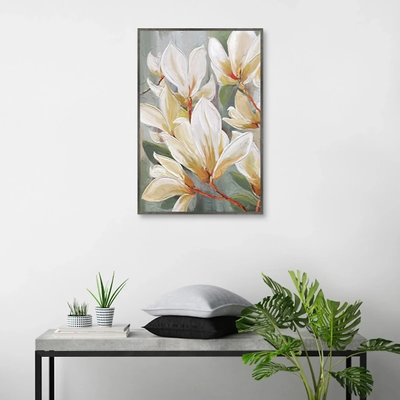 Magnolia Morning Framed Canvas Art Print