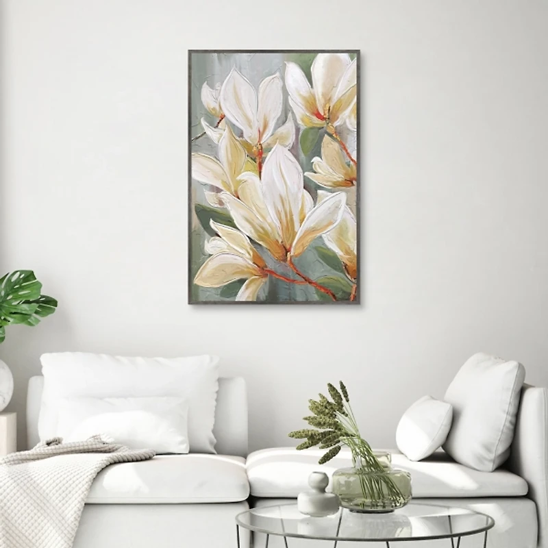 Magnolia Morning Framed Canvas Art Print