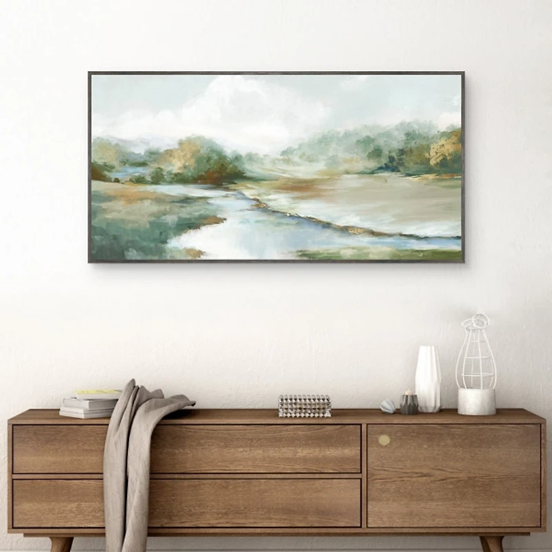 Harmony of Green Hues Framed Canvas Art Print