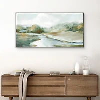 Harmony of Green Hues Framed Canvas Art Print