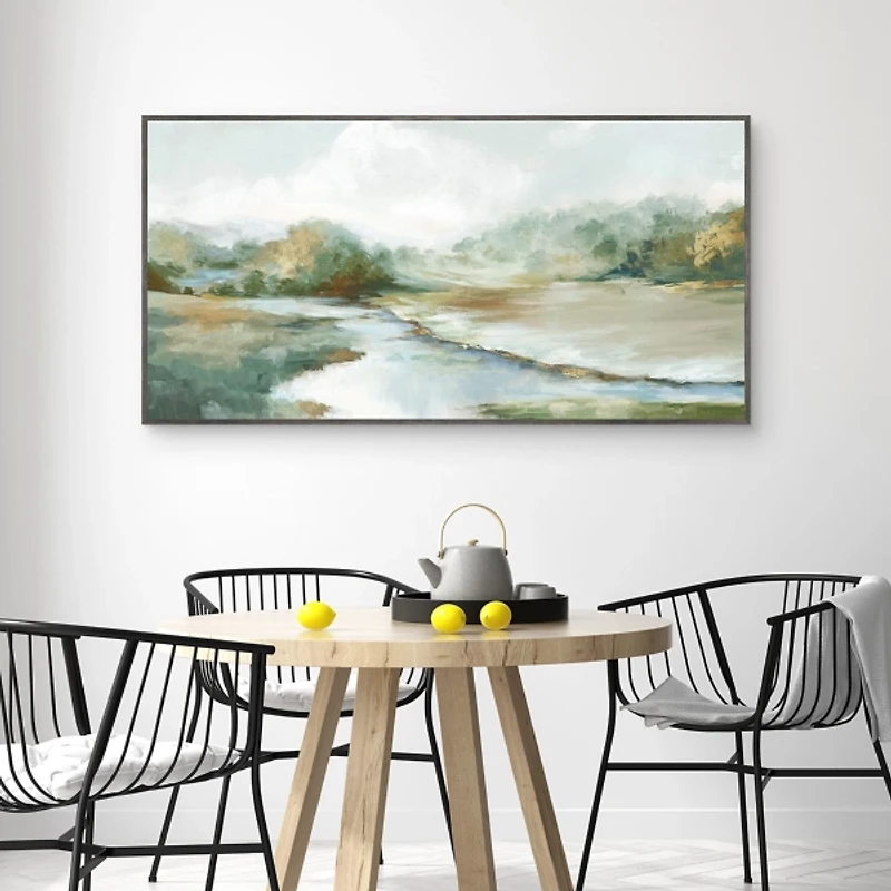Harmony of Green Hues Framed Canvas Art Print
