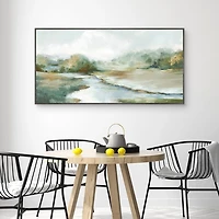 Harmony of Green Hues Framed Canvas Art Print