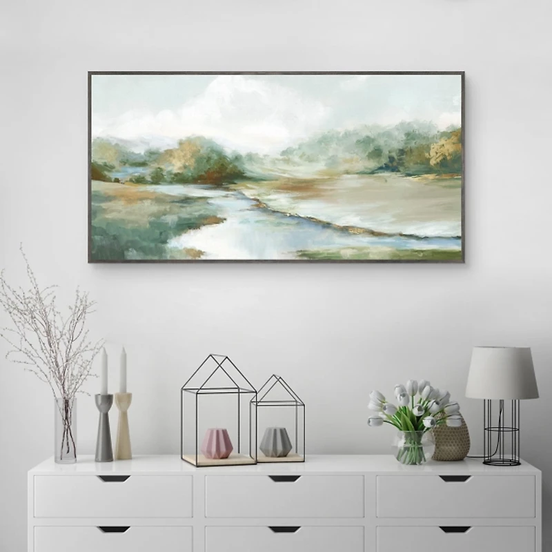 Harmony of Green Hues Framed Canvas Art Print