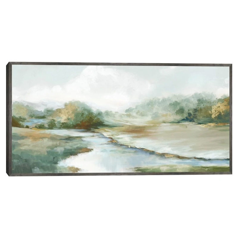 Harmony of Green Hues Framed Canvas Art Print