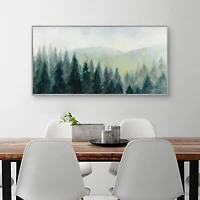 Pines in the Mist Framed Canvas Art Print