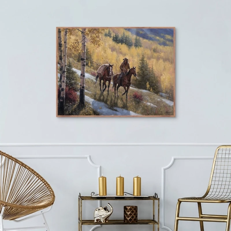 Cowboy Morning Framed Canvas Art Print