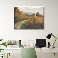 Autumn Country Road Framed Canvas Art Print