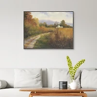 Autumn Country Road Framed Canvas Art Print