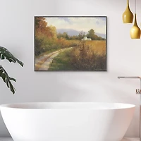 Autumn Country Road Framed Canvas Art Print